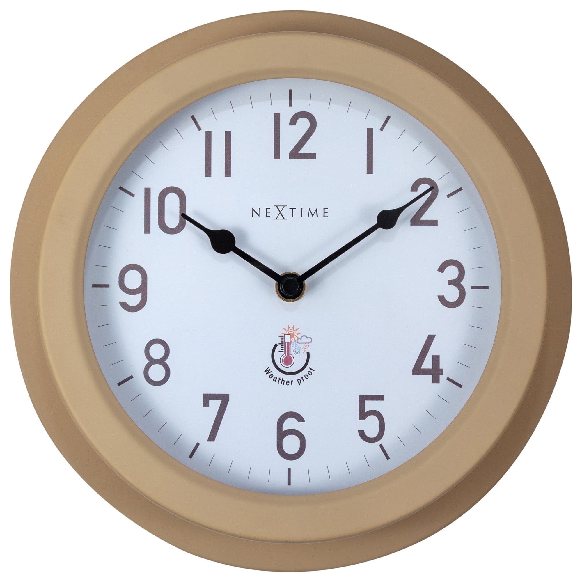 NeXtime outdoor garden clock, 22cm metal galvanized weatherproof wall clock with a Poppy design, ideal for garden decor.